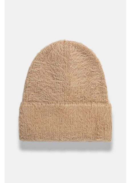 Answear lab caciula culoarea bej din tricot gros