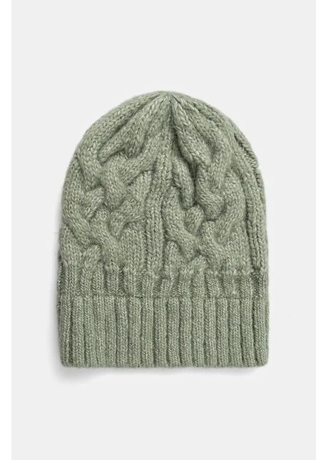Answear lab caciula de lana culoarea verde din tricot gros