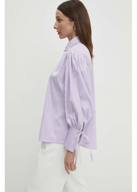 Answear lab camasa din bumbac femei culoarea violet cu guler clasic relaxed