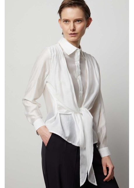 Answear lab camasa femei culoarea alb cu guler clasic regular