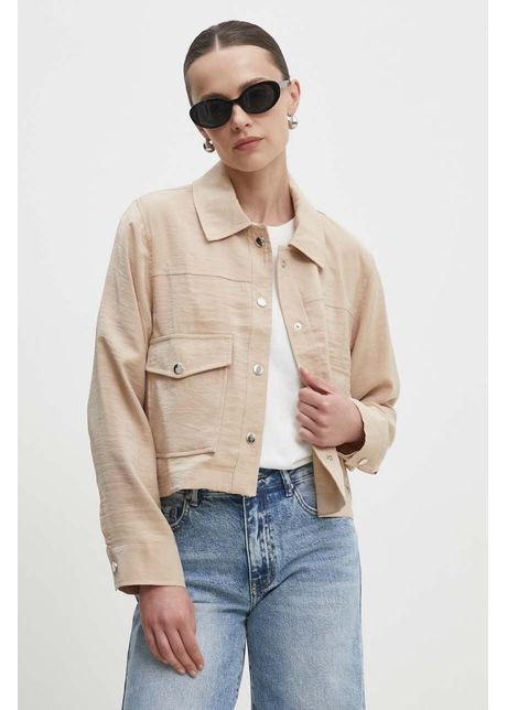 Answear lab camasa femei culoarea bej cu guler clasic relaxed