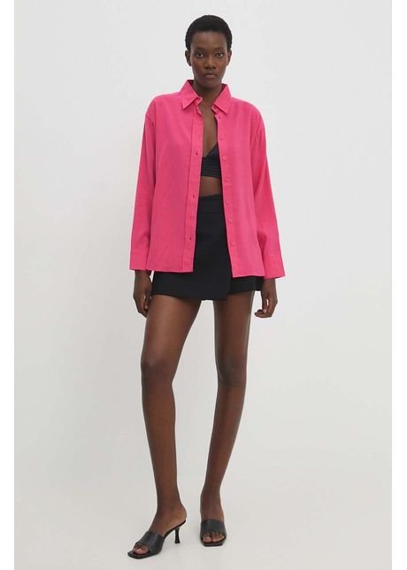 Answear lab camasa femei culoarea roz cu guler clasic relaxed