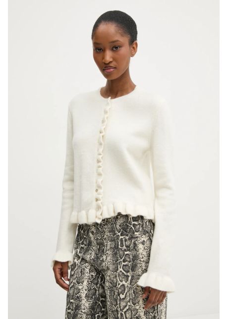 Answear lab cardigan de lana culoarea alb
