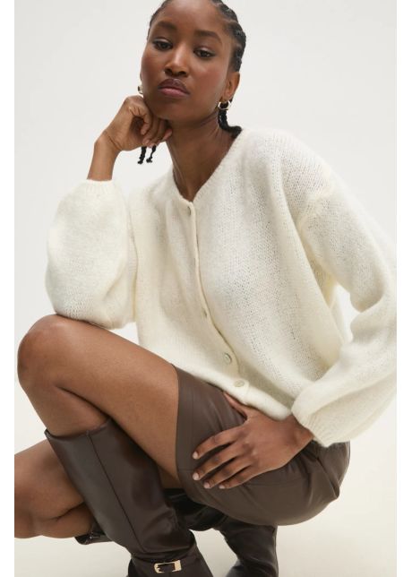 Answear lab cardigan de lana culoarea bej