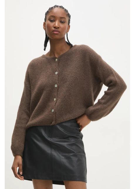 Answear lab cardigan de lana culoarea maro