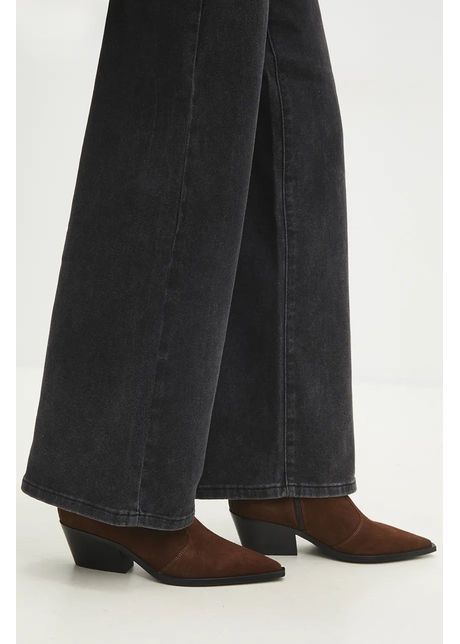 Answear lab cizme din piele intoarsa femei culoarea maro cu toc drept