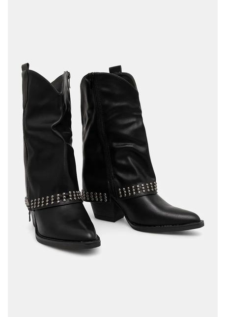 Answear lab cizme femei culoarea negru cu toc drept