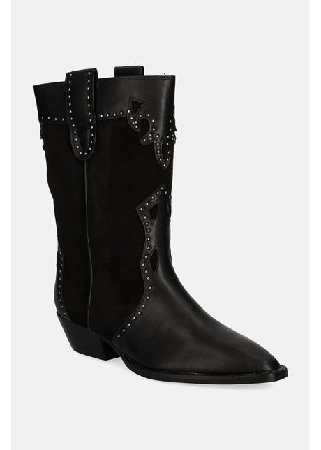 Answear lab cizme femei culoarea negru cu toc plat