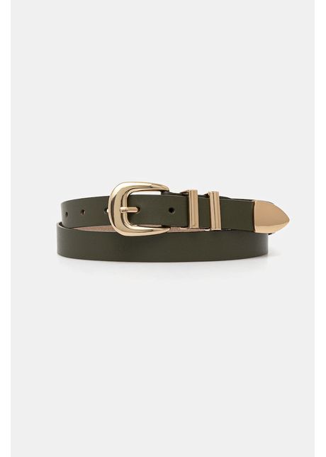 Answear lab curea de piele culoarea albastru marin