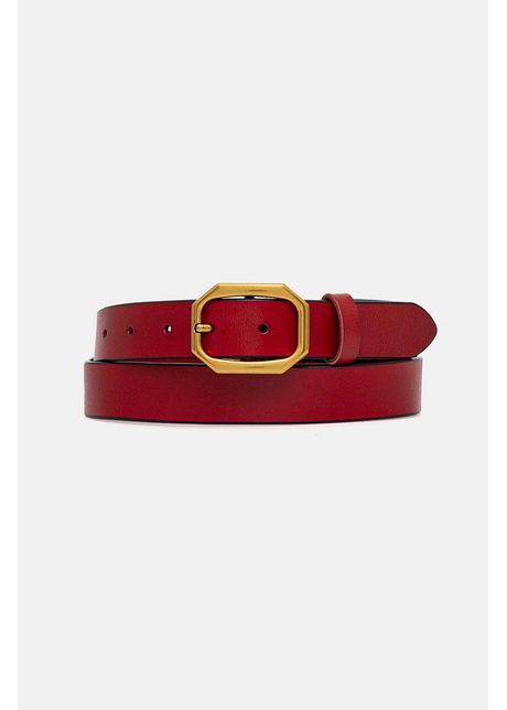 Answear lab curea de piele femei culoarea rosu