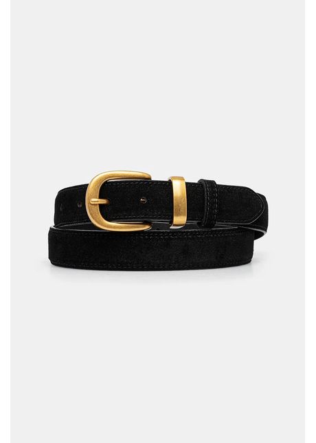 Answear lab curea din piele intoarsa culoarea negru