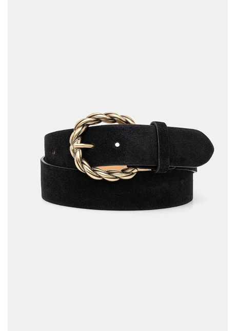 Answear lab curea din piele intoarsa culoarea negru