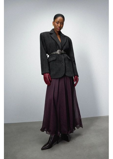 Answear lab fusta culoarea bordo maxi evazati