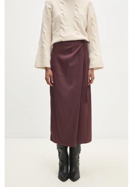 Answear lab fusta culoarea bordo midi drept