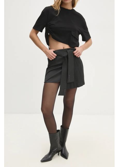 Answear lab fusta culoarea gri mini evazati