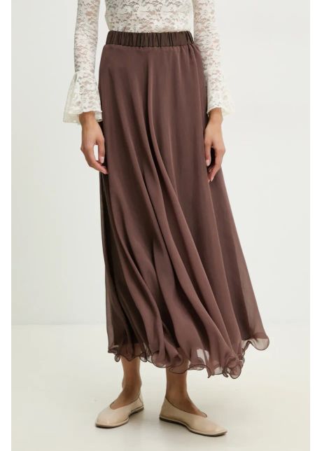 Answear lab fusta culoarea negru maxi evazati