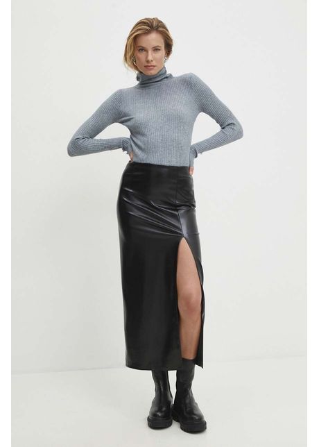 Answear lab fusta culoarea negru midi drept