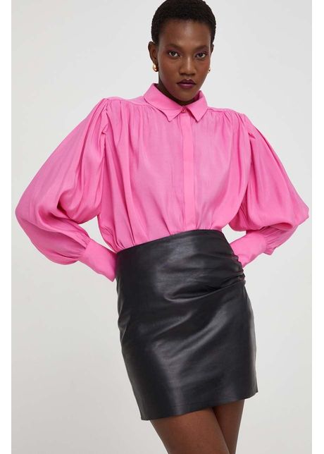 Answear lab fusta de piele x limited collection no shame culoarea negru mini drept