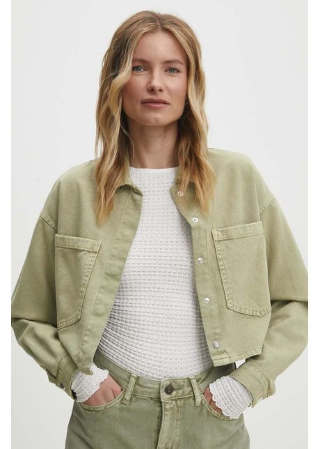 Answear lab geac din denim femei culoarea verde de tranzi ie