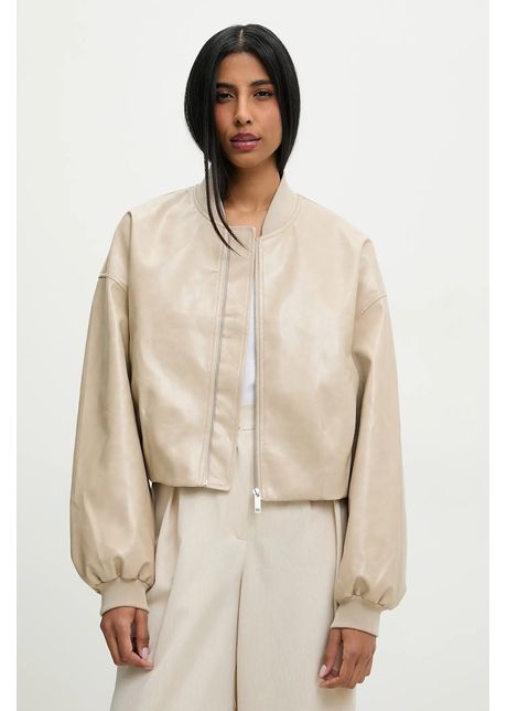 Answear lab geaca culoarea bej de tranzitie oversize