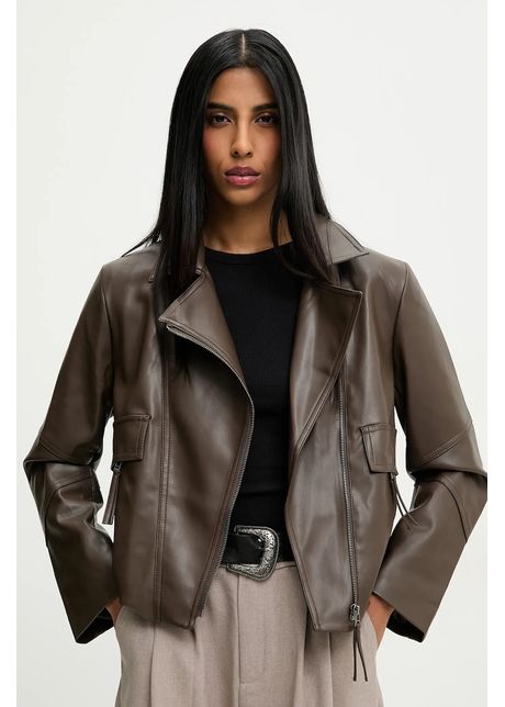 Answear lab geaca culoarea maro de tranzitie