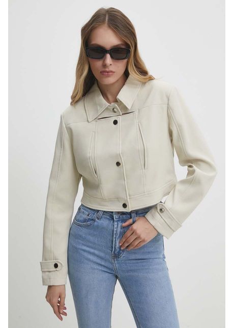 Answear lab geaca femei culoarea bej de tranzitie