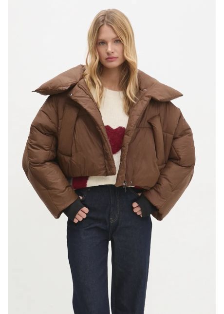 Answear lab geaca femei culoarea maro de iarna oversize