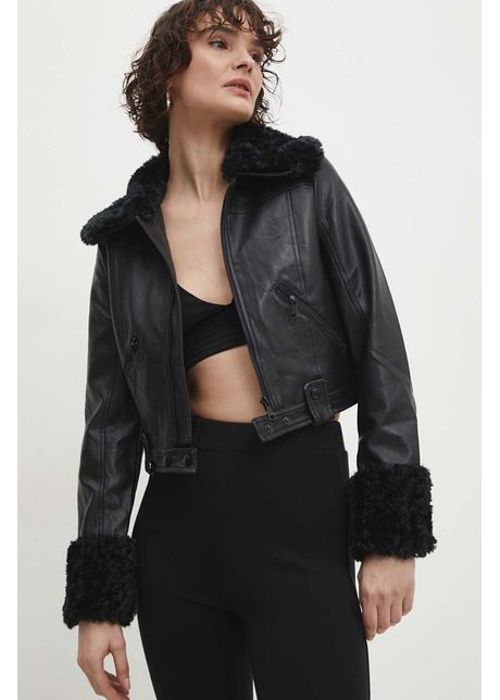 Answear Lab geaca femei, culoarea negru, de tranzitie