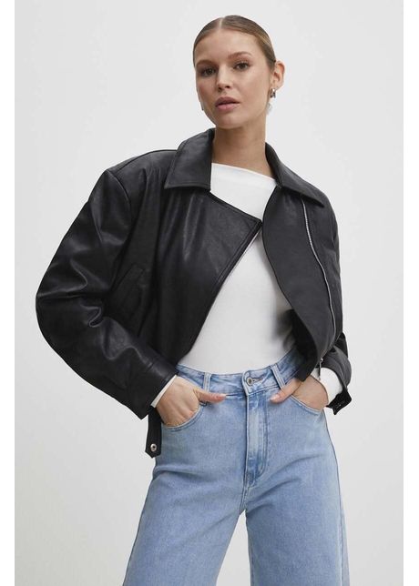 Answear Lab geaca femei, culoarea negru, de tranzitie, oversize