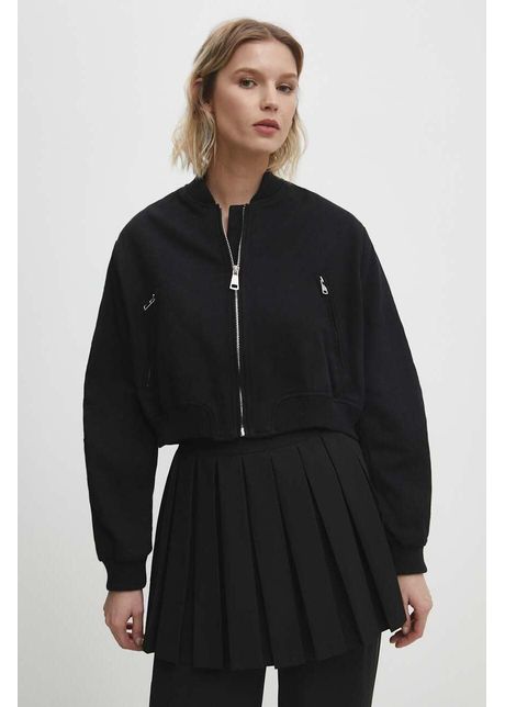 Answear Lab geaca femei, culoarea negru, de tranzitie, oversize