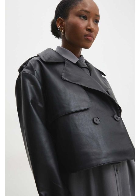 Answear lab geaca femei culoarea negru de tranzitie oversize