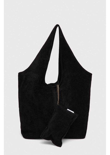 Answear lab geanta de mana din piele intoarsa culoarea negru
