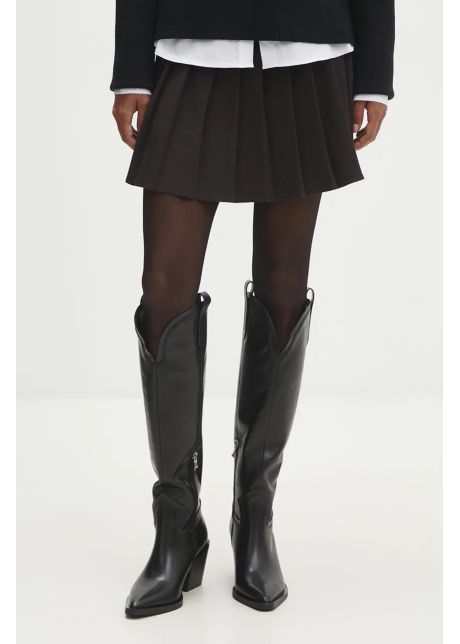Answear lab ghete de piele femei culoarea negru cu toc drept
