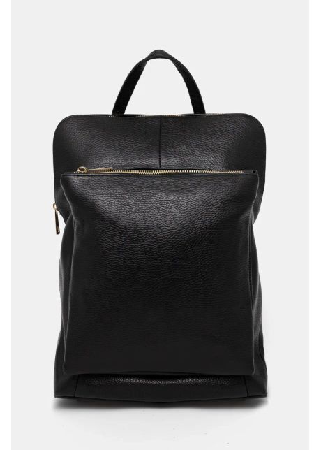 Answear lab ghiozdan de piele femei culoarea negru mare neted