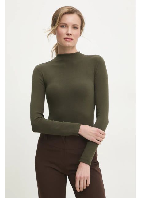 Answear lab longsleeve culoarea verde cu turtleneck