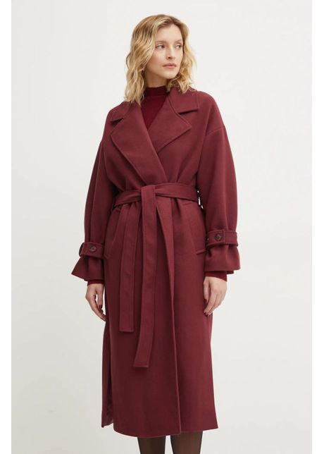 Answear lab palton de lana culoarea bordo de tranzitie oversize