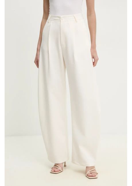 Answear lab pantaloni femei culoarea bej lat high waist