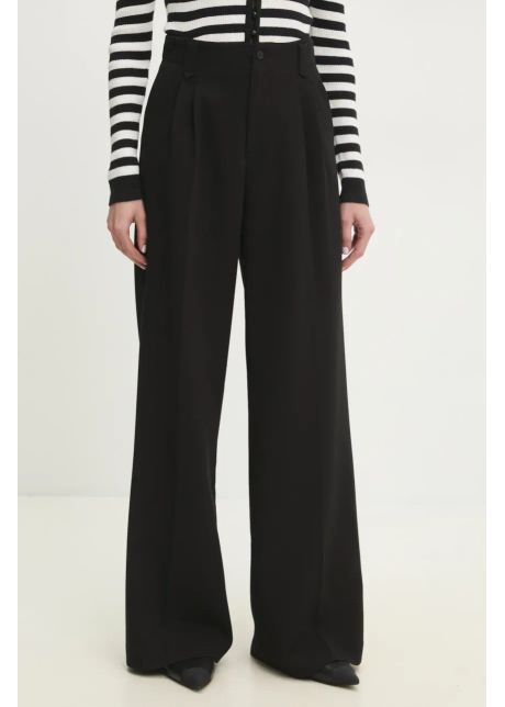 Answear lab pantaloni femei culoarea negru lat high waist