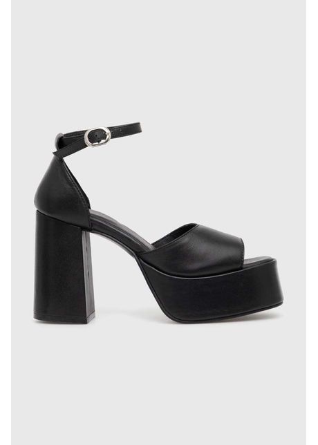 Answear lab pantofi de piele culoarea negru cu toc drept
