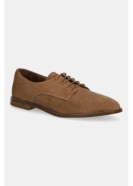 Answear.LAB pantofi de piele intoarsa culoarea maro, cu toc plat