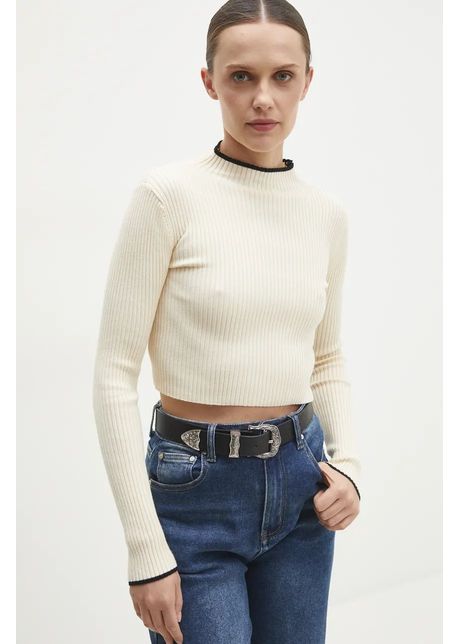 Answear lab pulover femei culoarea bej cu turtleneck