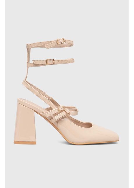 Answear lab pumps culoarea bej cu toc drept cu toc deschis
