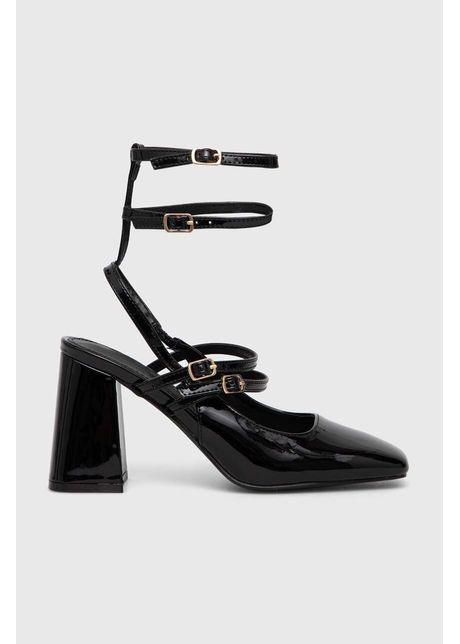 Answear lab pumps culoarea negru cu toc drept cu toc deschis