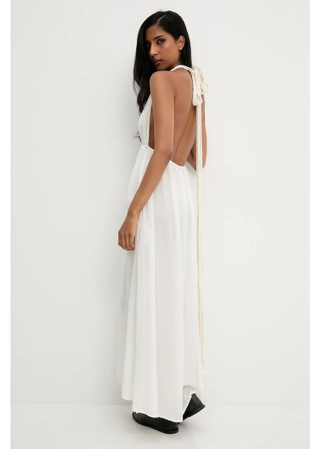 Answear.LAB rochie culoarea alb, maxi, evazati