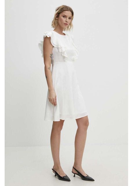 Answear lab rochie culoarea alb mini evazati