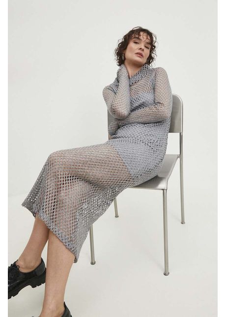 Answear lab rochie culoarea argintiu maxi mulat