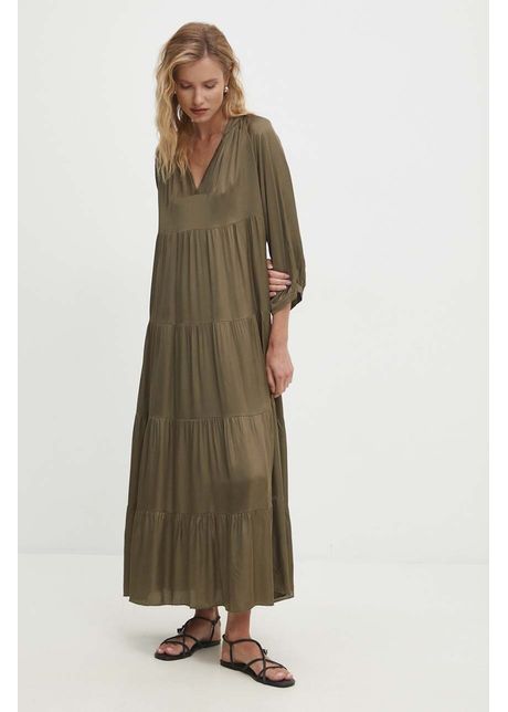 Answear lab rochie culoarea bej maxi evazat