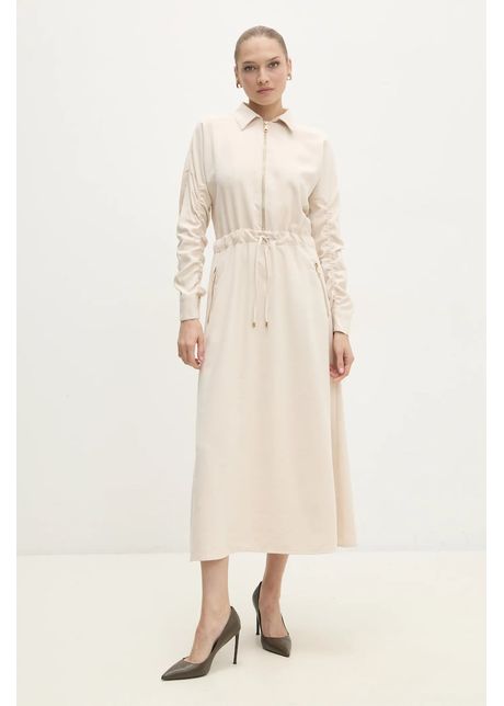Answear lab rochie culoarea bej maxi evazat
