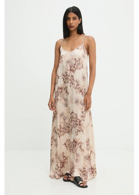 Answear.LAB rochie culoarea bej, maxi, evazati