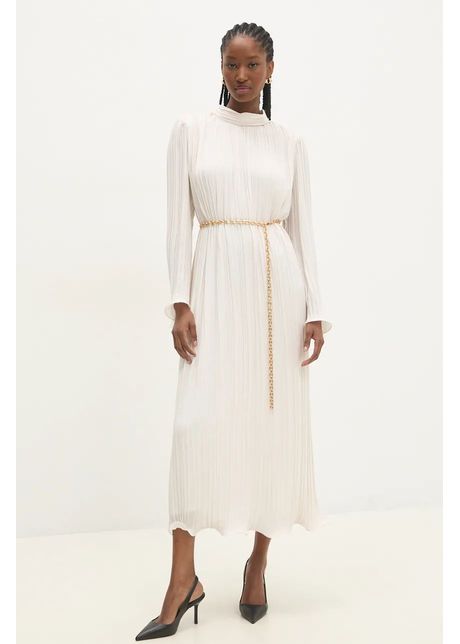 Answear lab rochie culoarea bej maxi oversize